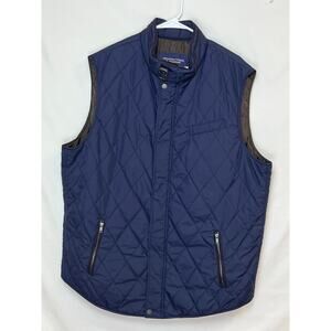 Roundtree & Yorke Men’s XLT Blue Quilted Vest Zip Front Lightweight Outerwear